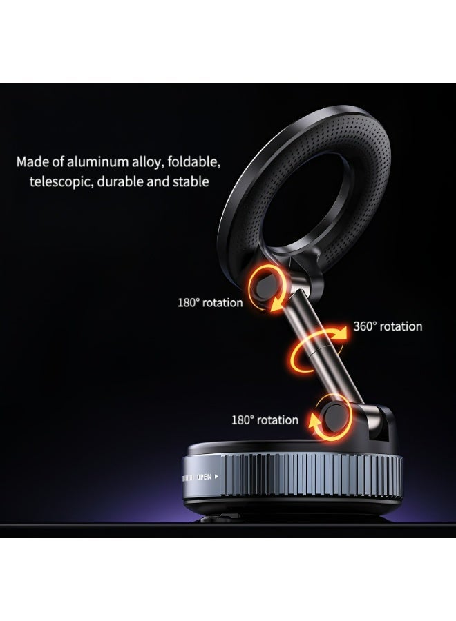 حامل هاتف سيارة لـ MagSafe قوي بمغناطيس 3600 غرام-قوة وذراع معدني دوار 360 درجة لسلسلة iPhone 17/16/15 وحامل هاتف سيارة عالمي لأندرويد - Image 3